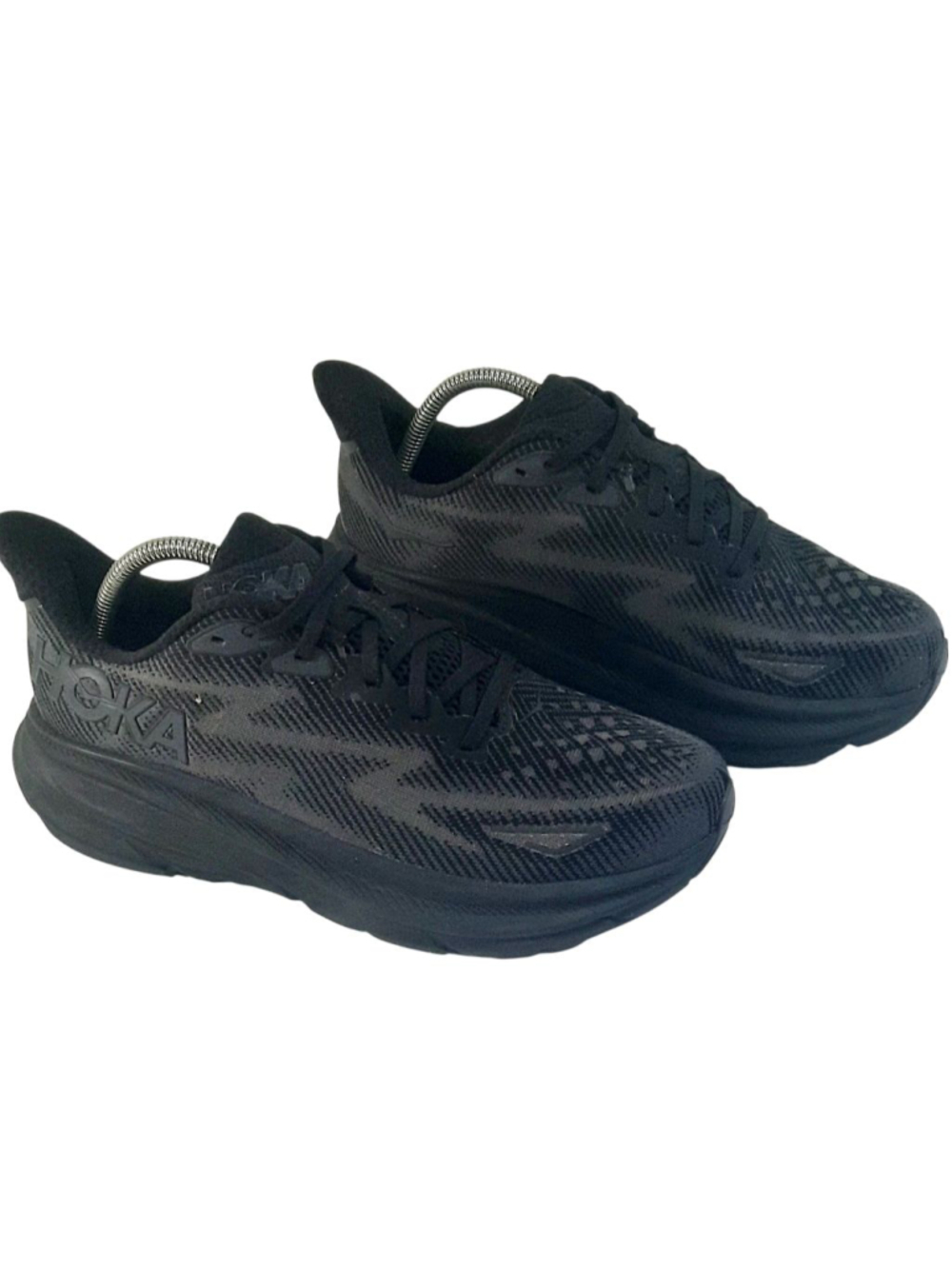 Hoka One One Clifton 9 Triple Black 1127896-BBLC Womens Size 10B